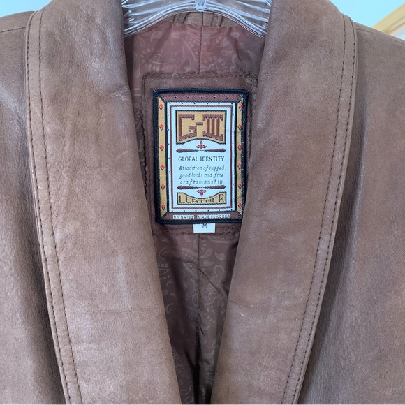 Y2K Vintage Leather Trench Coat - Picture 3 of 3